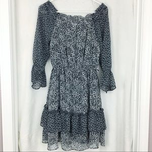 ❤️ 5/$25 LOFT Floral Long Sleeved Ruffle Dress
